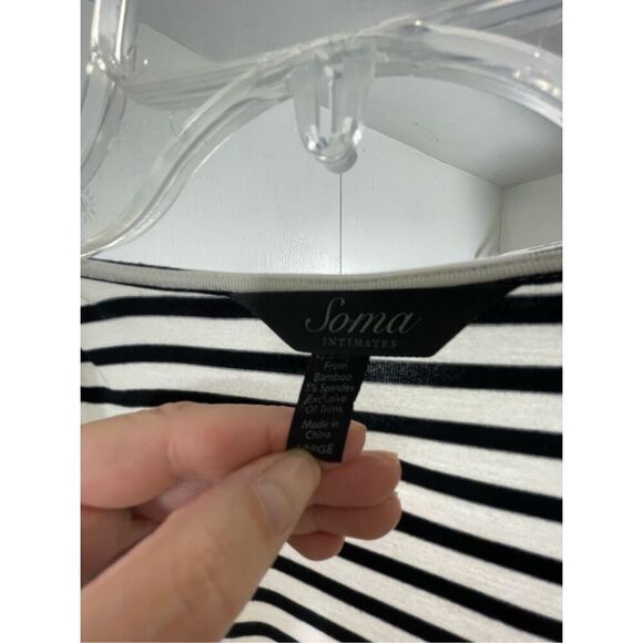 Soma Intimates Striped faux wrap dress Size L - Picture 8 of 9